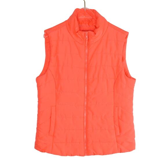 Aeropostale Women's Peach Pink Puffer Vest Large Sleeveless Jacket Large - Picture 1 of 5